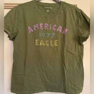 American Eagle Olive Crew Neck Tee